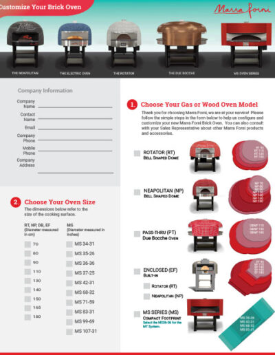 Marra Forni Order Specification Form