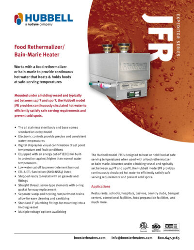 Hubbell Food Rethermalizer/ Bain-Marie Heater