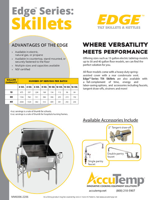 AccuTemp Edge Series Tilt Skillets
