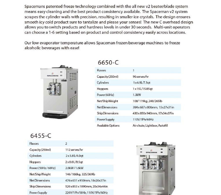 Spaceman USA – Frozen Beverage Models