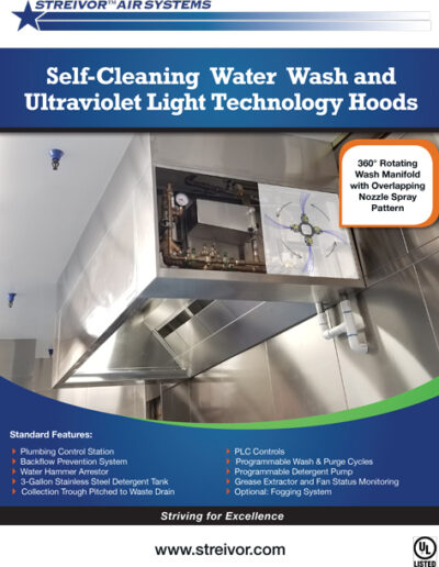 Streivor Self-Cleaning Water Wash and Ultraviolet Light Technology Hoods